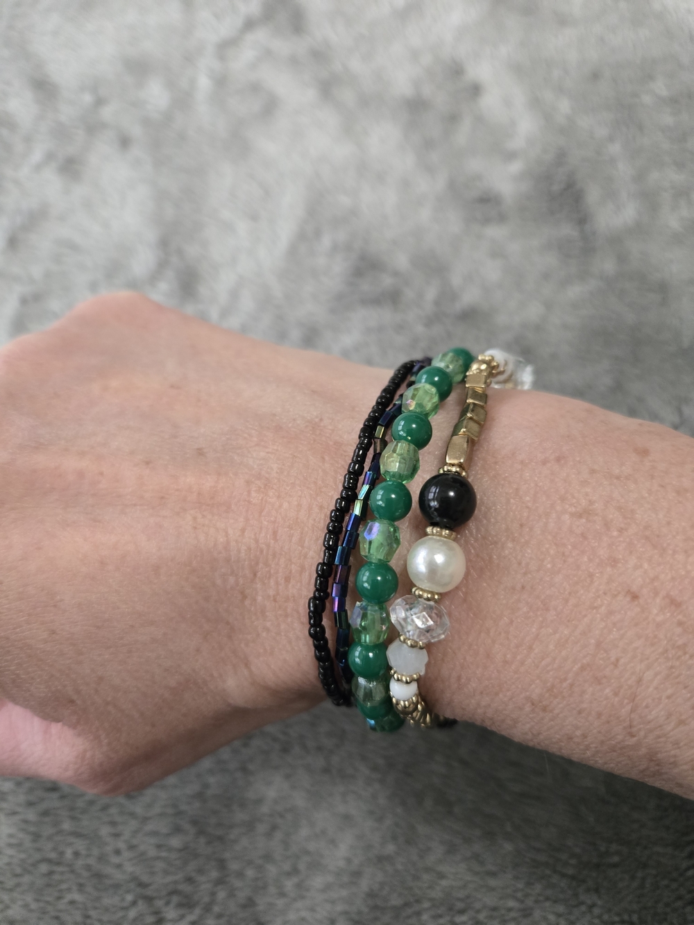 Beaded Women's Stretch Bracelets Set of 4